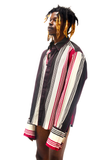 DKNY Multi Color Striped Button Up