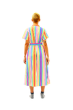Christopher John Rogers Multi Color Rainbow Belted Dress
