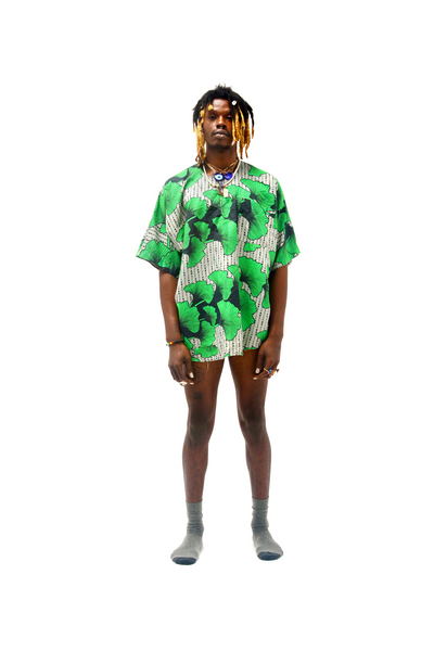 Green and Grey Ankra Printed Dashiki Marcus Branch Studios Green and Grey Ankra Printed Dashiki Marcus Branch Studios